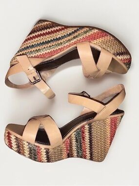Coconuts by Matisse Madrid Natural 123 Wedge Sandal Women’s Size 9M Espadrille
